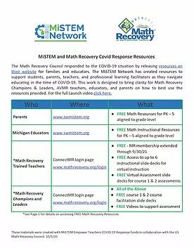 Math Recovery COVID Resources